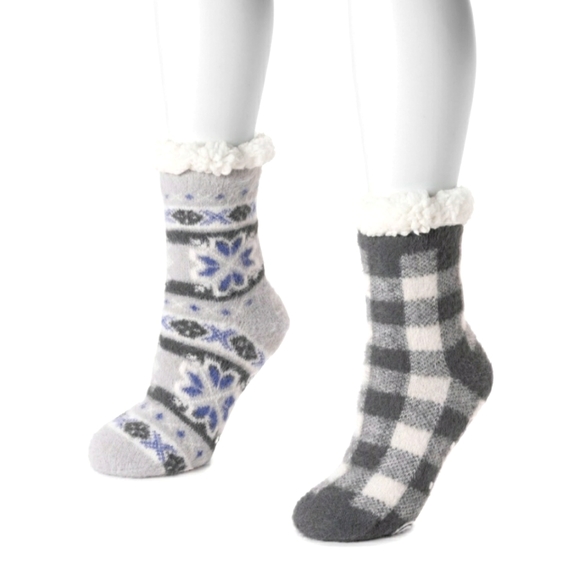 NWT MUK LUKS Womens 2 Pair Pack Cabin Socks - Picture 2 of 4